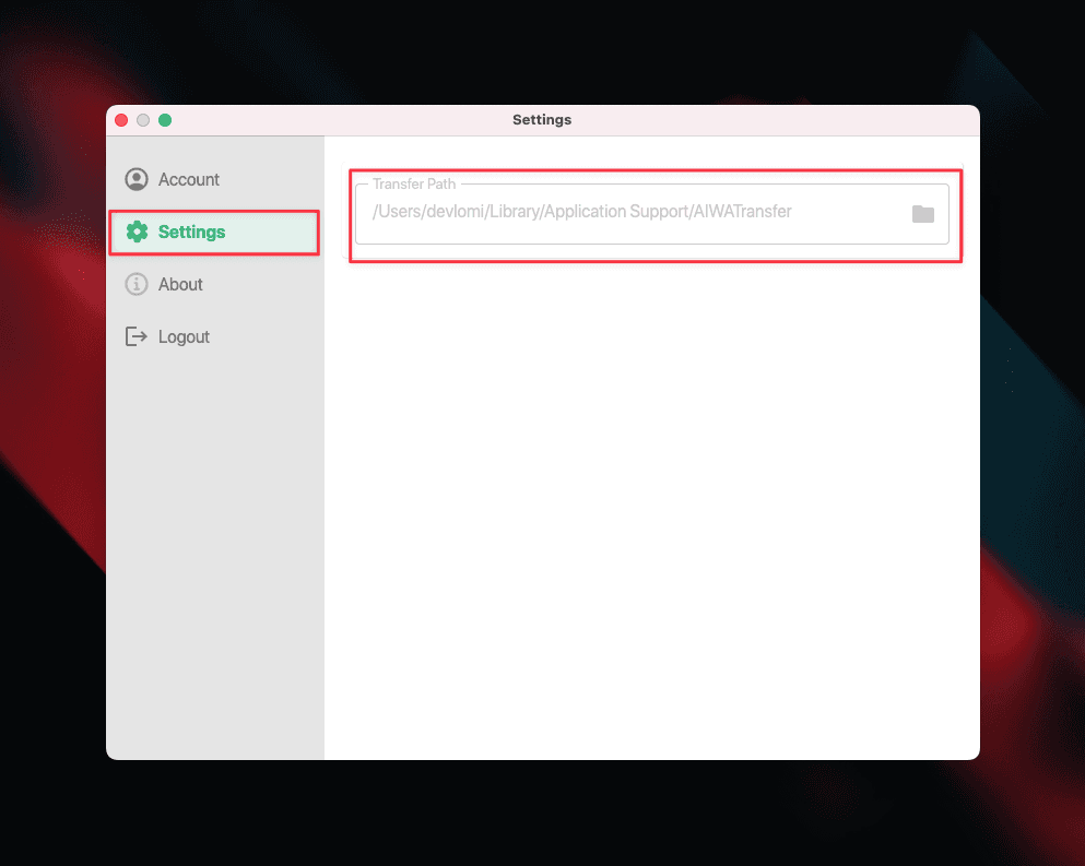Change backup folder path